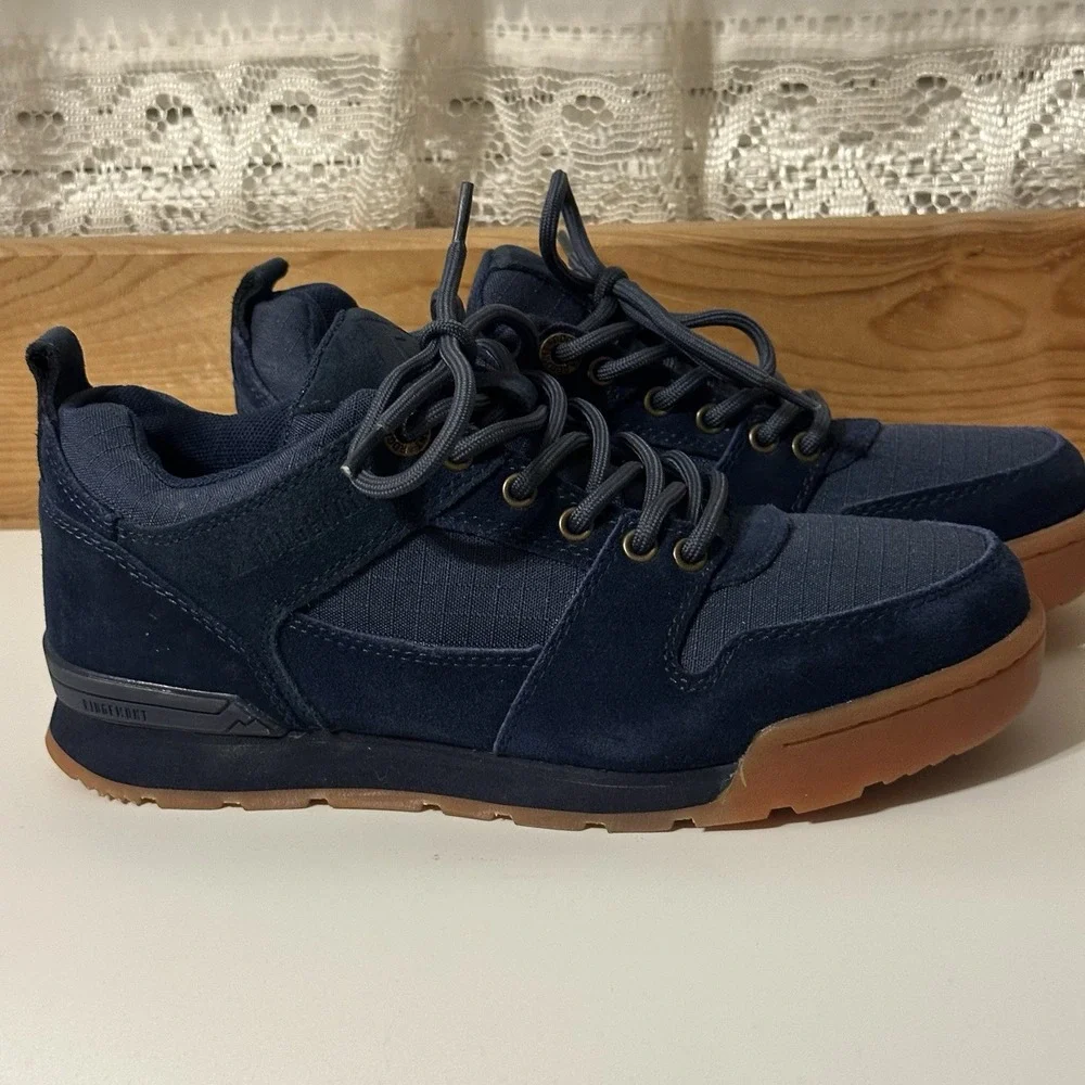Ridgemont Monty Hiking Shoes Mens 6 Womens 7.5 Dark Blue Suede & Canvas Sneakers